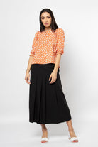 نتشي بلوزة مشجرة بفتحة دائرية 3/4 كم مع أسورة نسائي