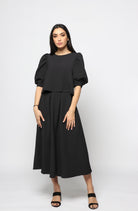 نتشي بلوزة رسمية سادة نص كم بف نسائي