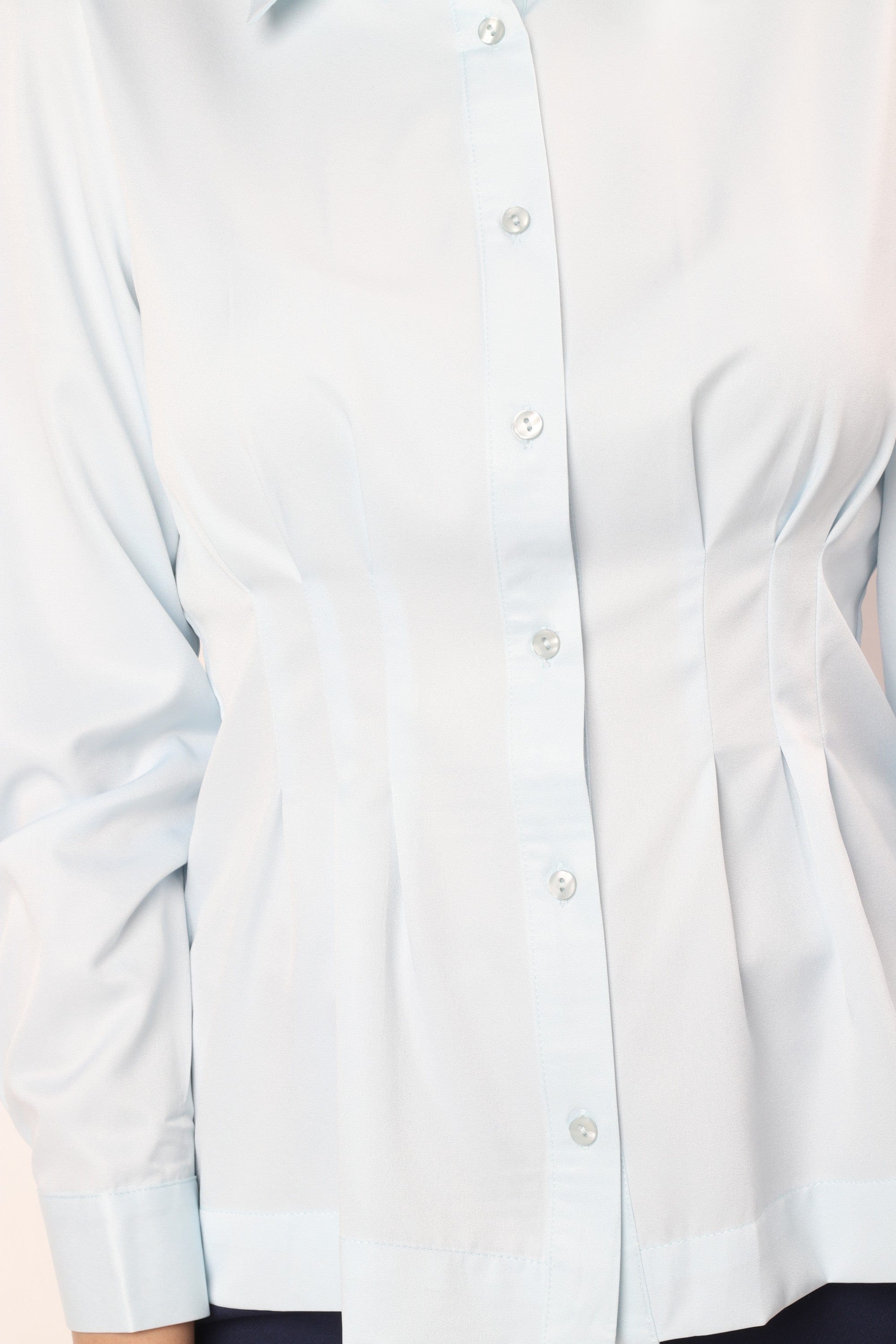 نتشي قميص بخصر مزموم كم طويل نسائي