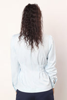 نتشي قميص بخصر مزموم كم طويل نسائي