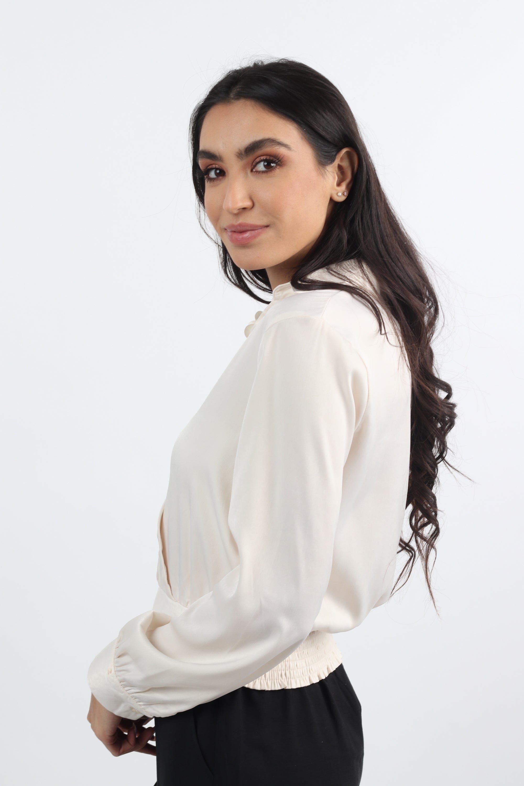 نتشي بلوزة سبعة مفتوحة كم طويل مع وردة نسائي