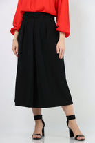 نتشي تنورة ميدي سادة بطيات بحزام خصر