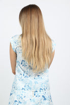 نتشي بلوزة مشجرة كت بياقة مزودة بأزرار أمامية نسائي