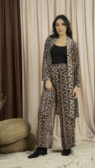 نتشي بنطلون منقوش واسع طويل نسائي