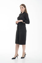 نتشي فستان ميدي رسمي بحزام علي الخصر