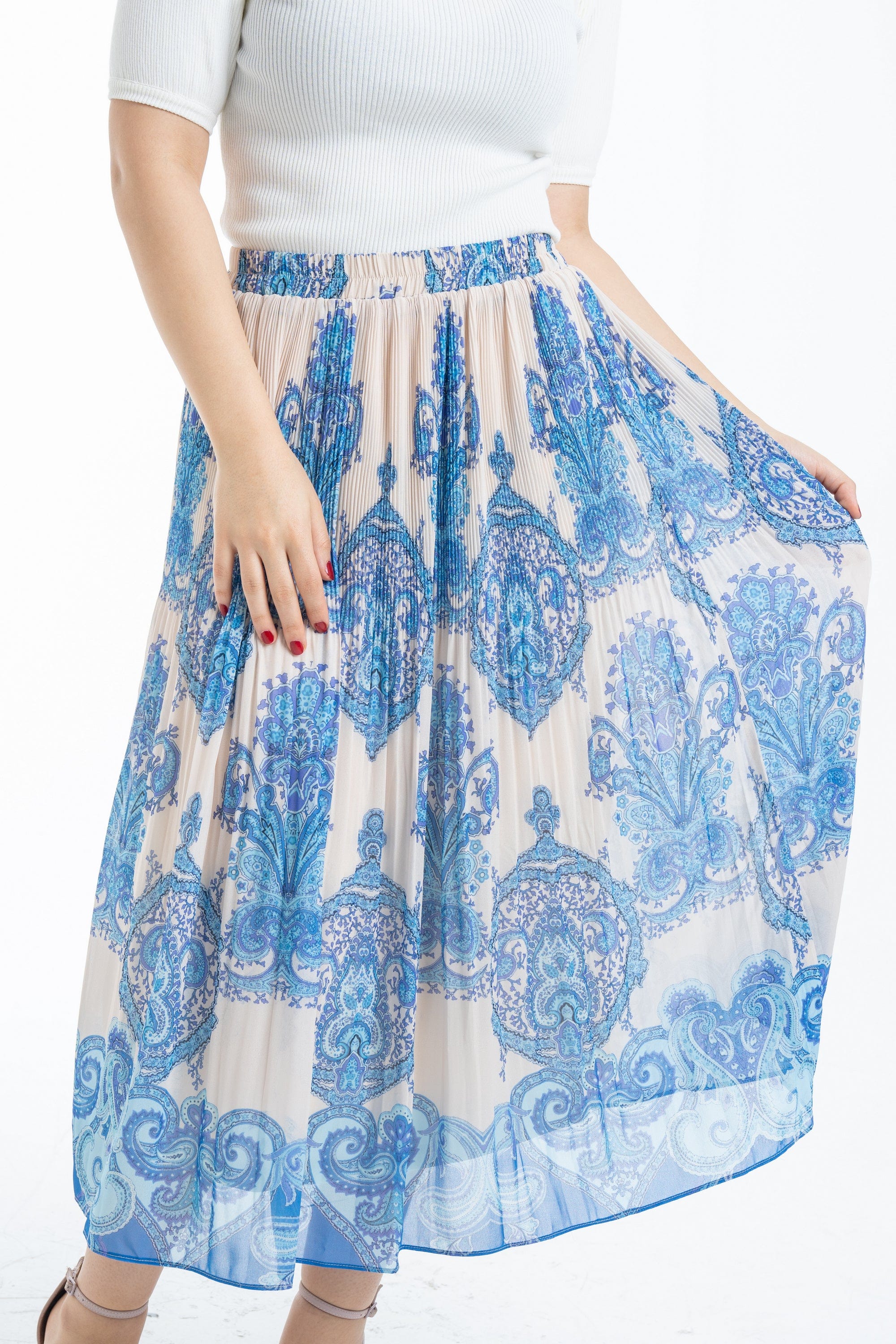 نتشي تنورة ميدي طبقتين مشجرة نسائية