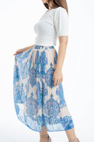 نتشي تنورة ميدي طبقتين مشجرة نسائية