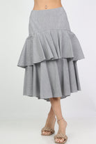 نتشي تنورة ميدي طبقات كشكش واسعة