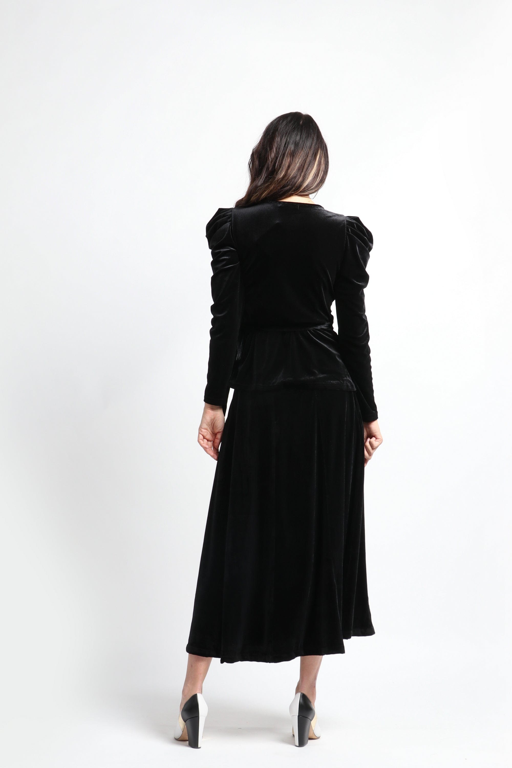 نتشي تنورة ماكسي سادة واسعة نسائي