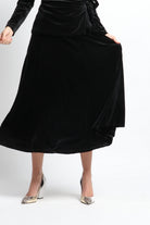 نتشي تنورة ماكسي سادة واسعة نسائي