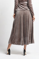 نتشي تنورة ماكسي سادة واسعة نسائي