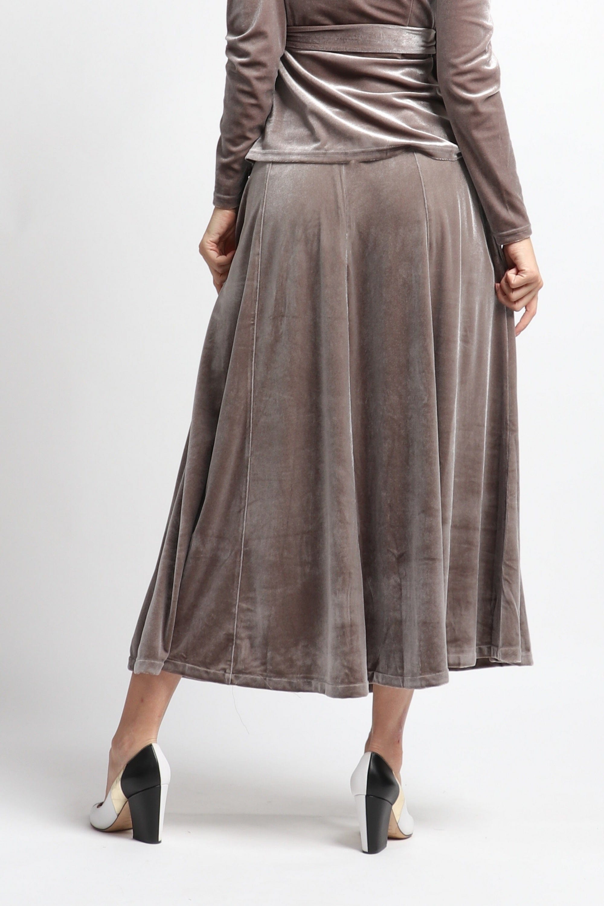 نتشي تنورة ماكسي سادة واسعة نسائي