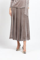 نتشي تنورة ماكسي سادة واسعة نسائي