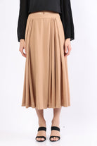 نتشي تنورة ميدي مكشكشة بكسرات أمامية