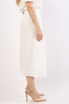 نتشي تنورة ميدي هاي ويست مطرزة دانتيل