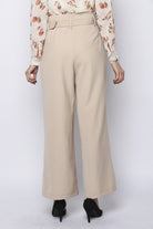 نتشي بنطلون كلاسيك بحزام واسع طويل نسائي