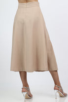 نتشي تنورة ميدي بخصر عالي نسائية سادة