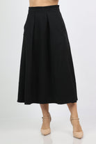 نتشي تنورة ميدي بخصر عالي نسائية سادة