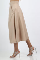 نتشي تنورة ميدي بخصر عالي نسائية سادة