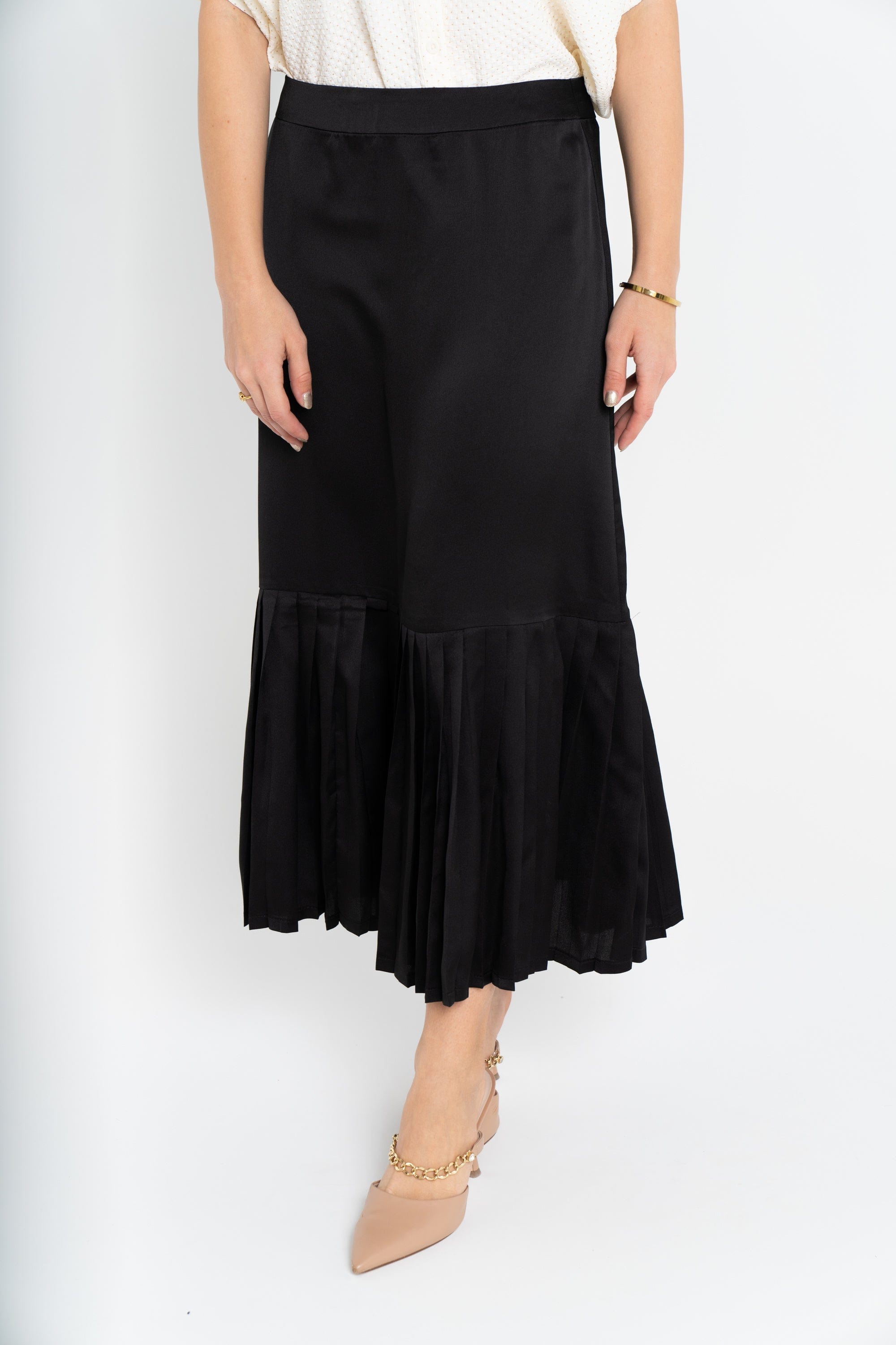 نتشي تنورة ميدي نصف بليسيه من أسفل نسائي