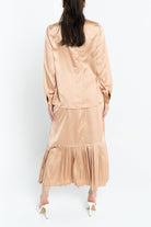 نتشي تنورة ميدي نصف بليسيه من أسفل نسائي