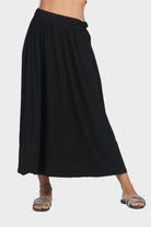 ميكا تنورة ميدي قطن سادة بخصر مطاط