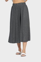 ميكا تنورة ميدي قطن سادة بخصر مطاط