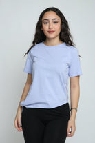 ميكا بلوزة قطنية طويلة من الجانب مع فتحة ورباط كم قصير نسائي