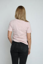 ميكا بلوزة قطنية طويلة من الجانب مع فتحة ورباط كم قصير نسائي