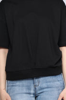 ميكا بلوزة قطنية سادة نص كم نسائي