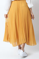 ميكا تنورة ميدي شيفون بليسيه بخصر مطاط