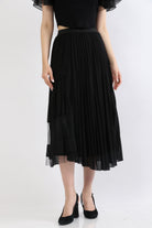 ميكا تنورة ميدي شيفون بليسية نسائية