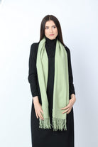 ميكا شال نسائي طويل سادة مزين بشراشيب