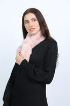 ميكا وشاح فرو صغير بدبوس على الرقبة نسائي