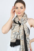 ميكا وشاح منقوش نسائي