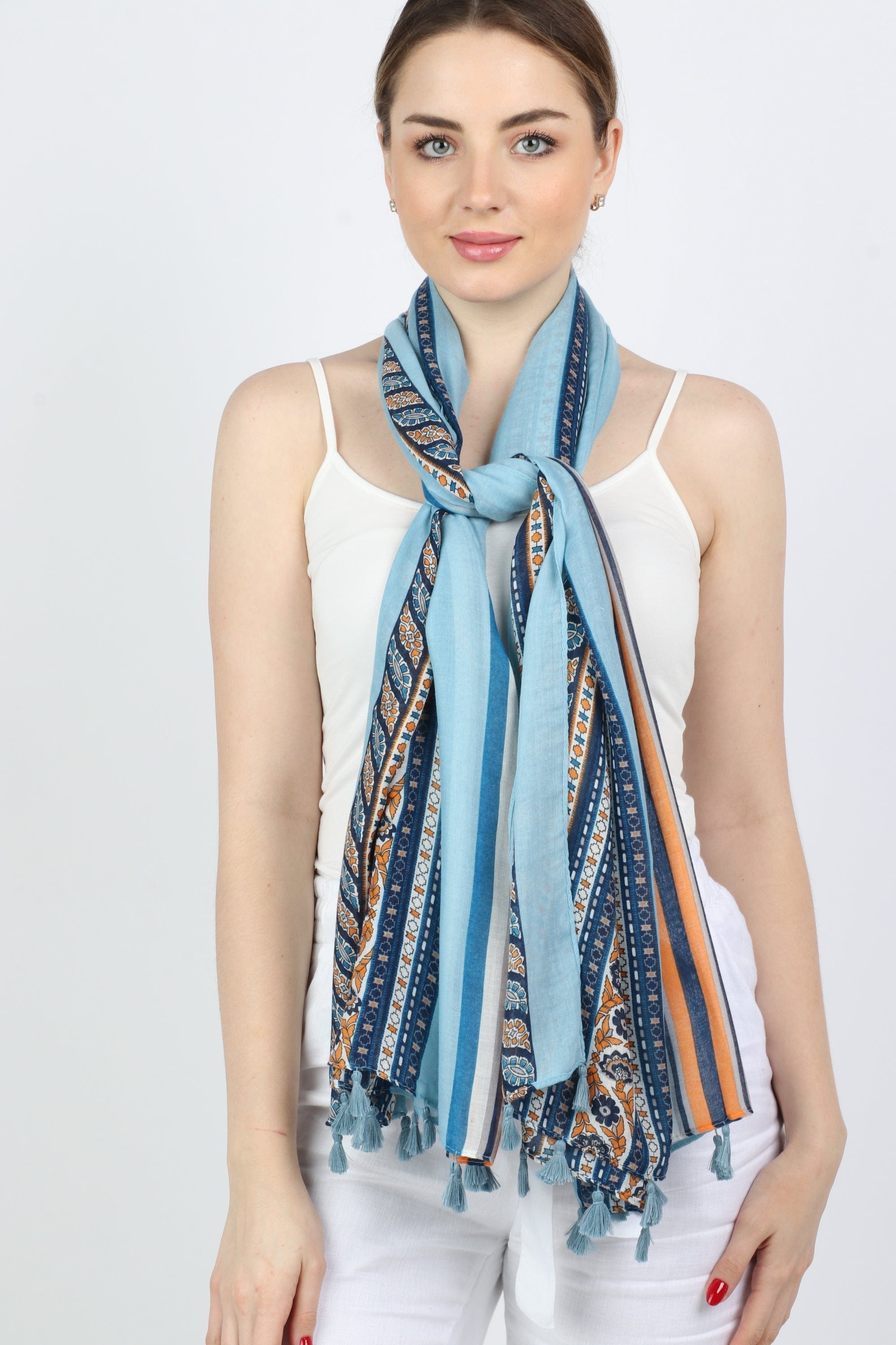 ميكا سكارف عنق منقوش ملون نسائي