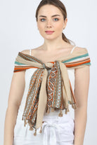 ميكا سكارف عنق منقوش ملون نسائي