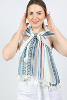 ميكا سكارف عنق منقوش ملون نسائي