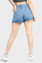 ميكا بنطلون جينز نسائي قصير مصنوع من قماش الدنيم