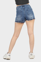 ميكا هوت شورت جينز خصر مرتفع نسائي