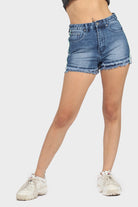 ميكا هوت شورت جينز خصر مرتفع نسائي