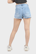 ميكا هوت شورت جينز خصر مرتفع نسائي