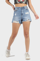 ميكا هوت شورت جينز مقطع خصر عال نسائي