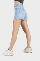 ميكا هوت شورت جينز مقطع خصر عال نسائي