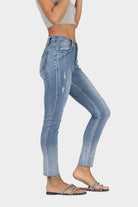 ميكا بنطلون جينز هاي ويست طويل نسائي