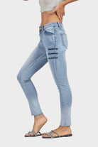 ميكا بنطلون جينز هاي ويست طويل نسائي