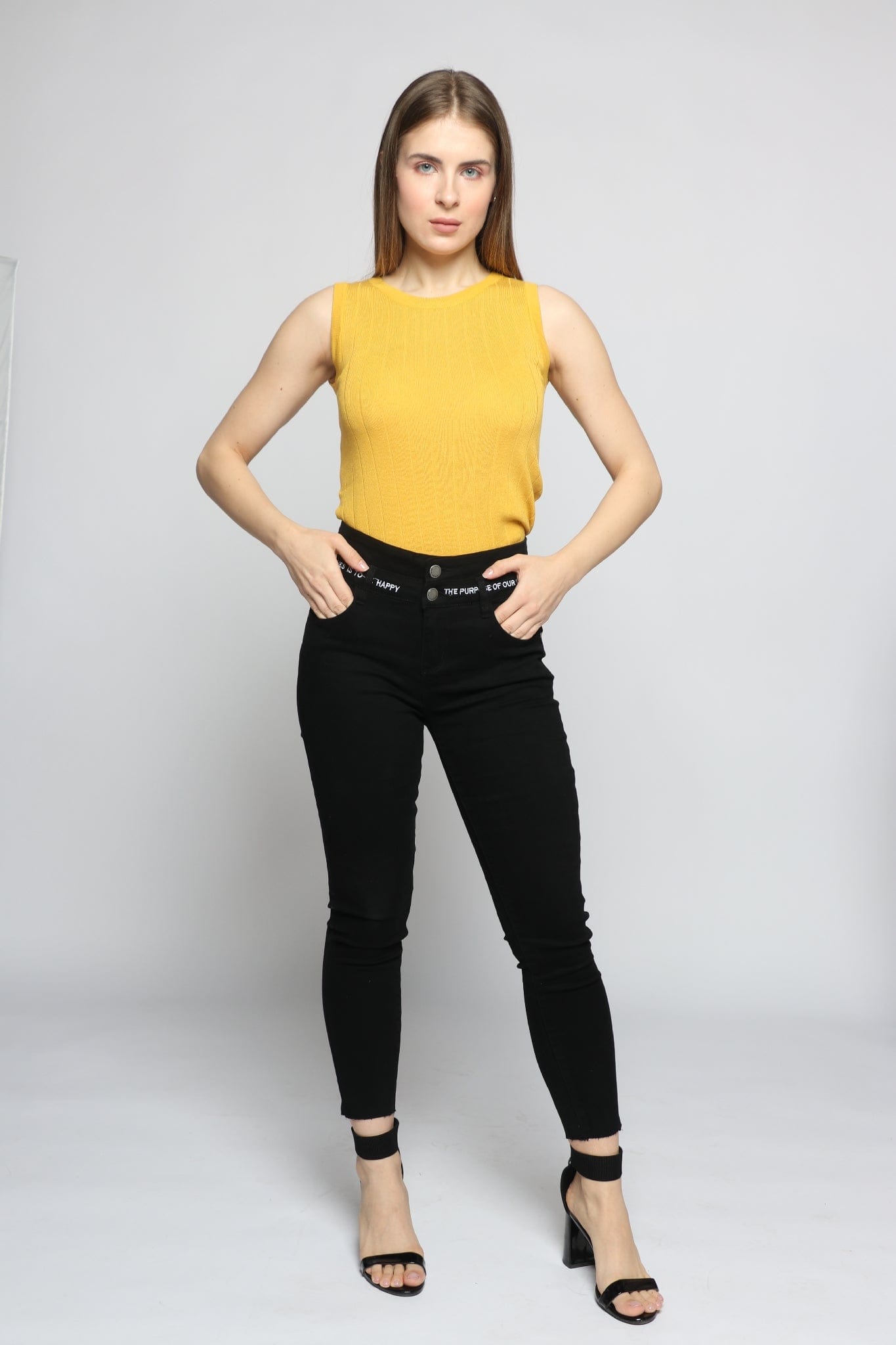 ميكا بنطلون سكيني طويل خصر مرتفع نسائي