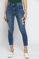 ميكا بنطلون جينز مقطع طويل هاي ويست نسائي