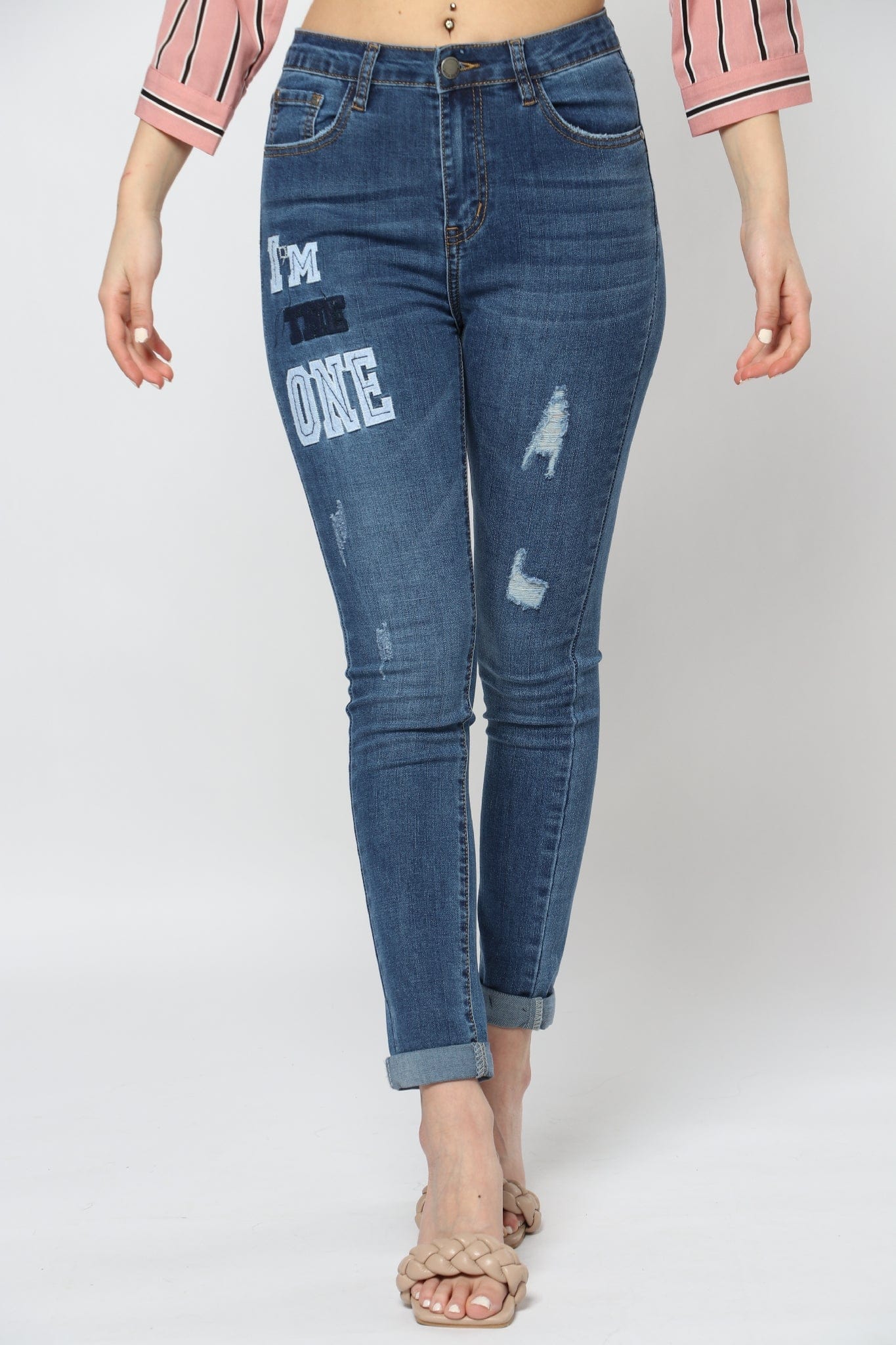 ميكا بنطلون سكيني مقطع طويل نسائي