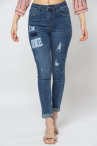 ميكا بنطلون سكيني مقطع طويل نسائي